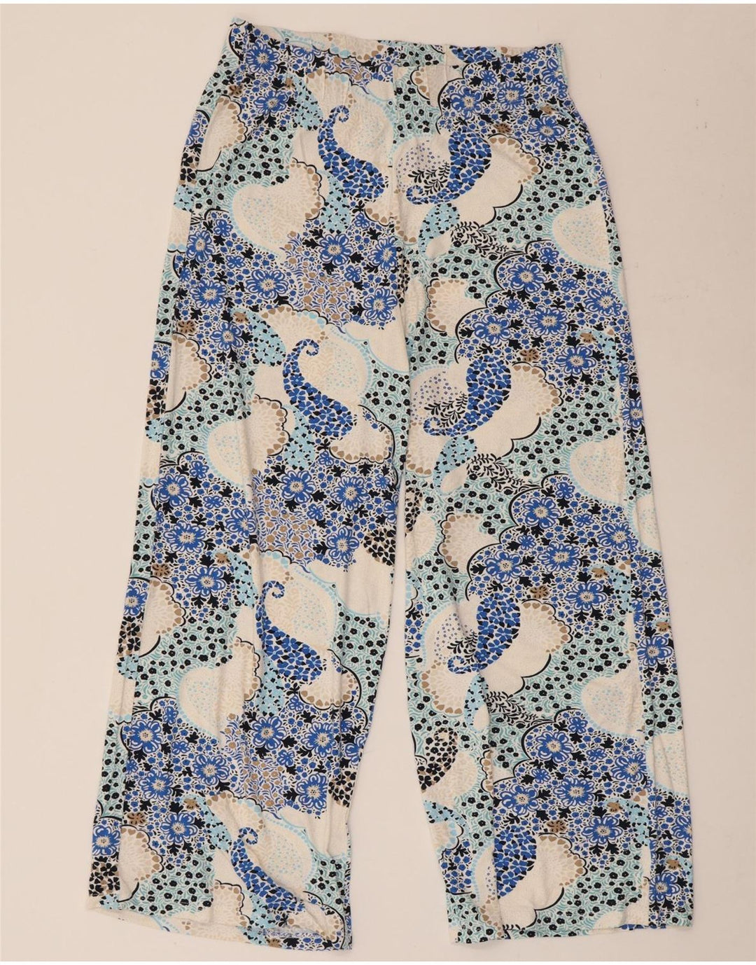 MARKS & SPENCER Womens Crop Casual Trousers UK 12 Medium W32 L25 Blue