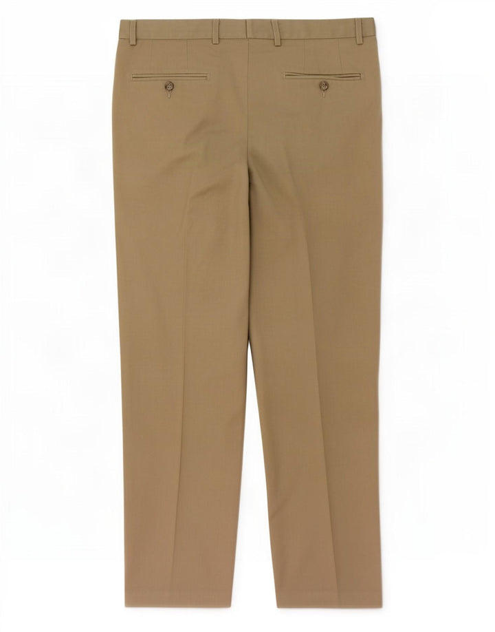 Marks & Spencer Mens Suit Trousers W34 L31 Beige Wool