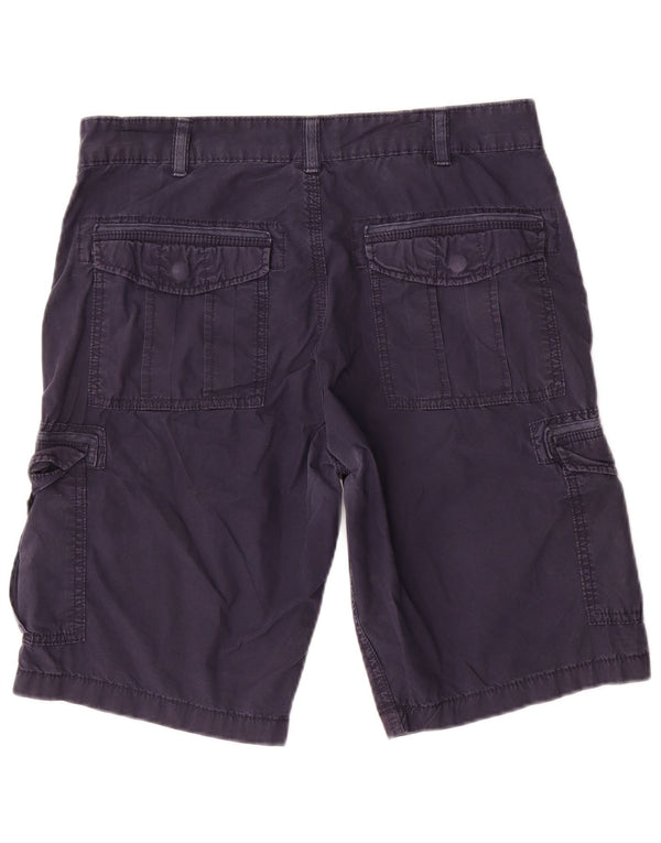 Napapijri Mens Cargo Shorts W32 Medium Navy Blue Cotton