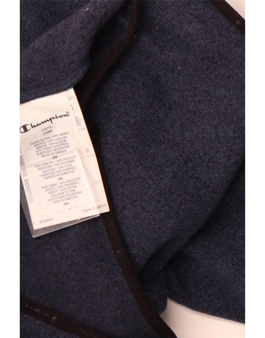 CHAMPION Mens Tracksuit Top Jacket 3XL Navy Blue Polyester