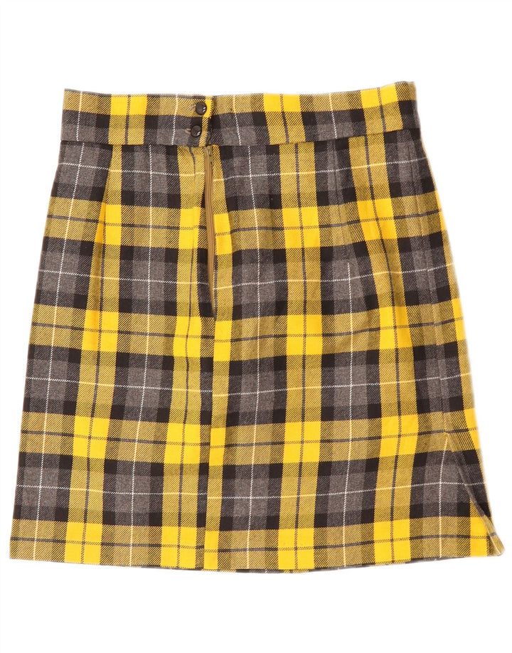 Vintage Womens Mini Skirt W28 Medium Yellow Check