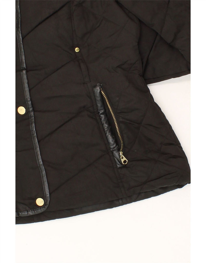 OASIS Womens Hooded Padded Jacket UK 14 Medium Black Polyester Vintage Oasis and Second-Hand Oasis from Messina Hembry 