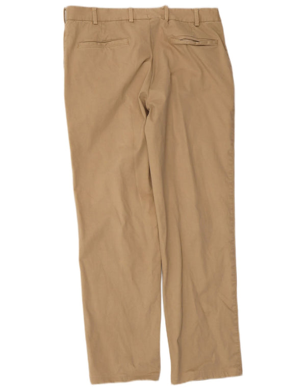 Boggi Mens Straight Chino Trousers IT 50 Large W34 L29 Beige Cotton