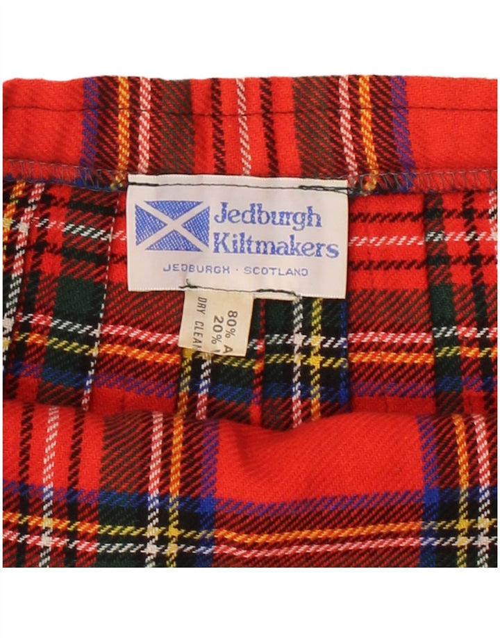 JEDBURGH KILTMAKERS Womens Wrap Skirt W30 Medium Red Plaid Acrylic