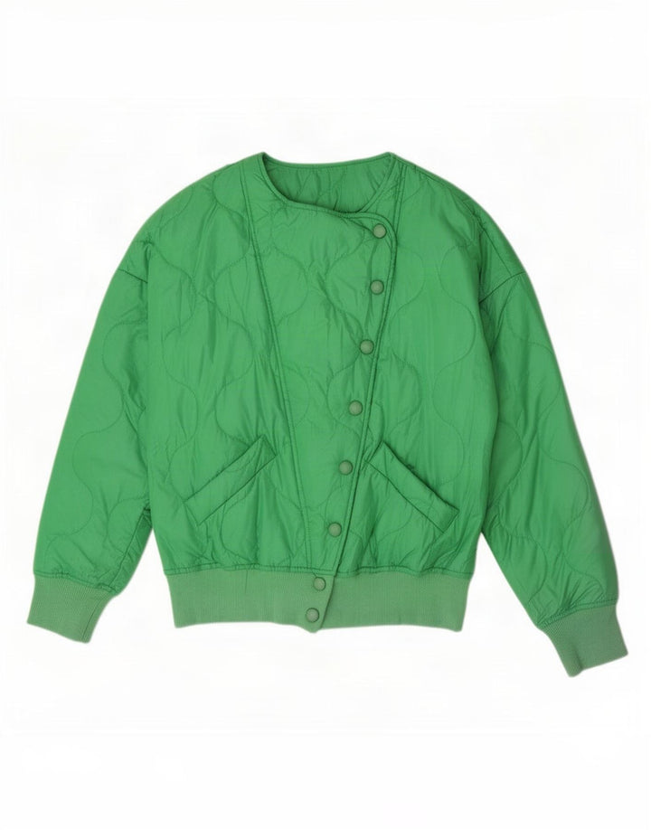 Vintage Womens Bomber Jacket UK 14 Medium Green