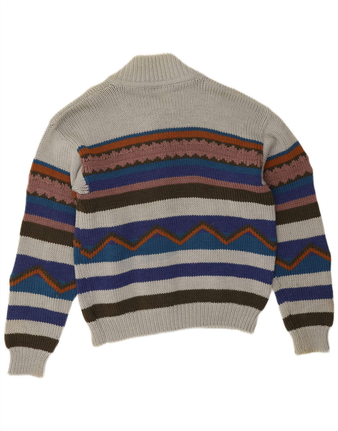 Vintage Mens Cardigan Sweater XL Multicoloured Striped