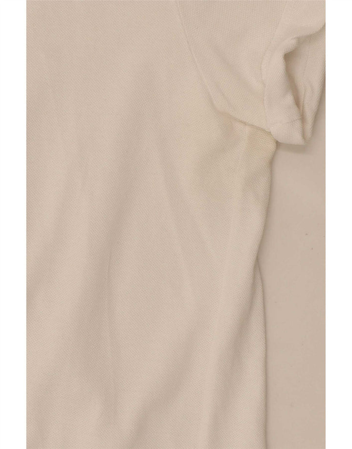 Kappa Womens Oversized Polo Shirt UK 10 Small White Striped Cotton