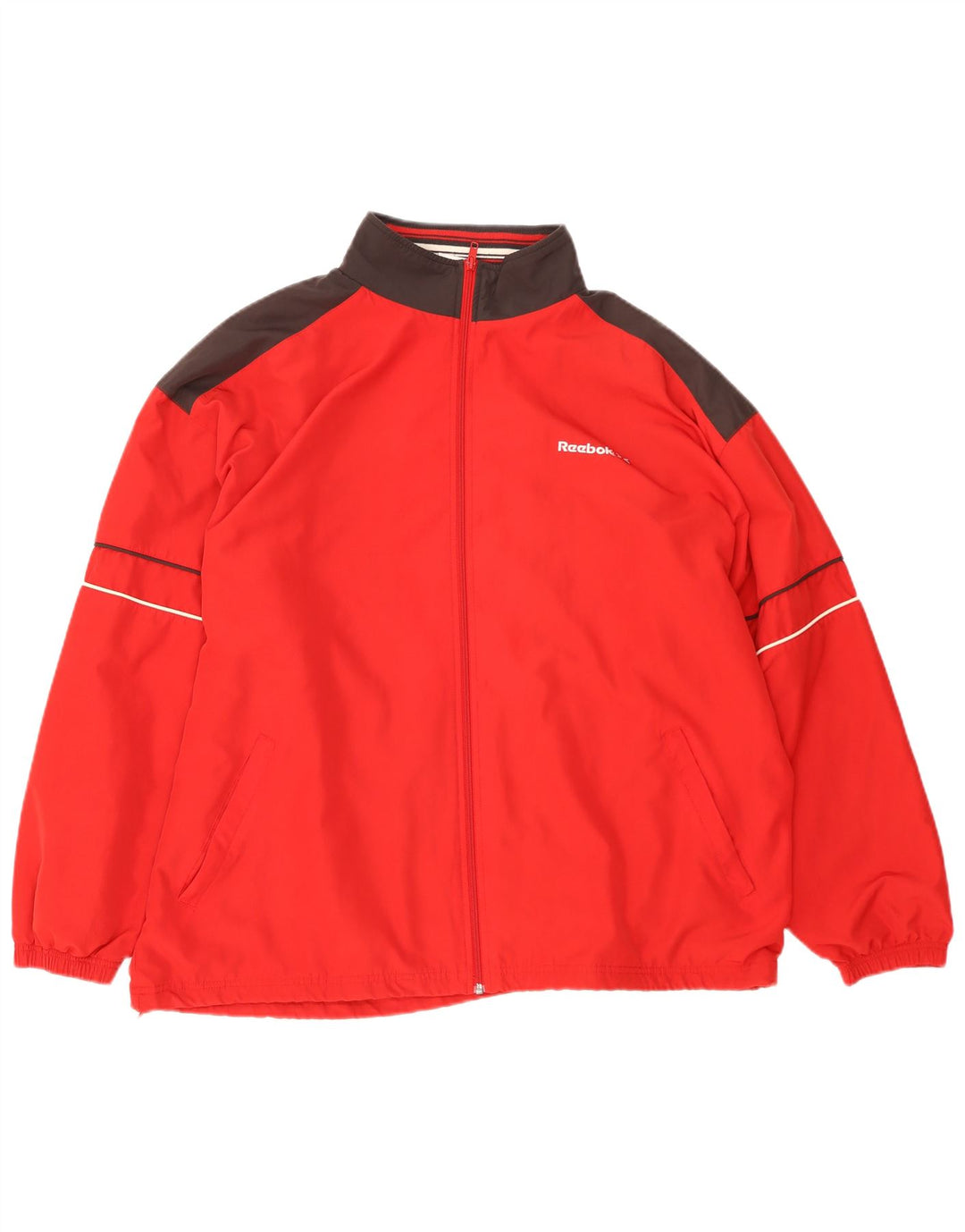 Reebok Mens Rain Jacket UK 42 XL Red Colourblock Polyester