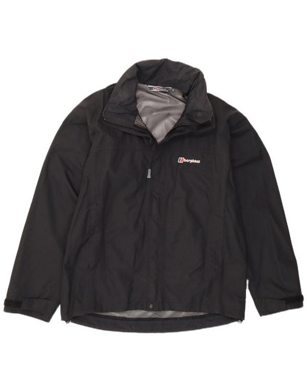 Berghaus Mens Hooded Rain Jacket UK 38 Medium Black Nylon