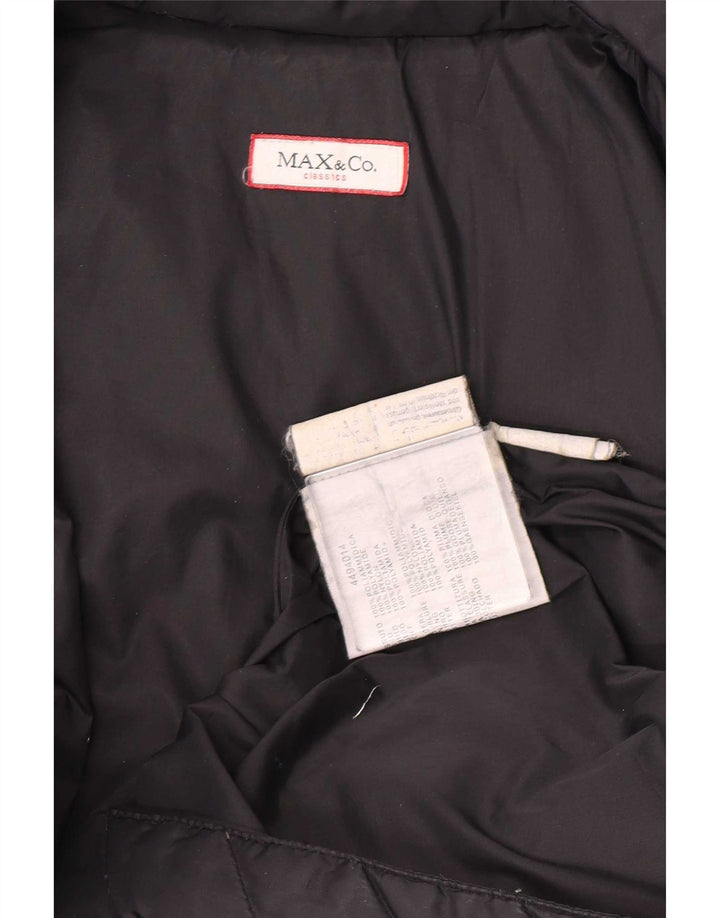 Max & Co. Womens Padded Coat UK 12 Medium Black Polyamide