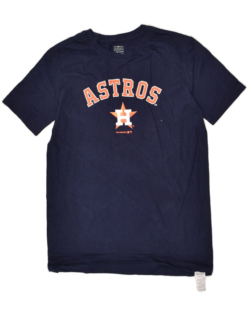 MAJESTIC Boys Astros NBA Graphic T-Shirt Top 14-15 Years XL Navy Blue | Vintage Majestic | Thrift | Second-Hand Majestic | Used Clothing | Messina Hembry 