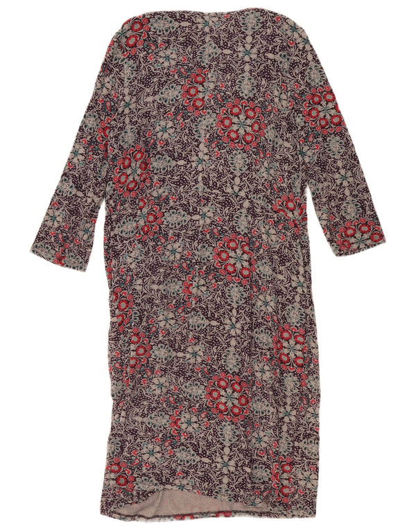White Stuff Womens 3/4 Sleeve Sheath Dress UK 16 Large Multicoloured Floral