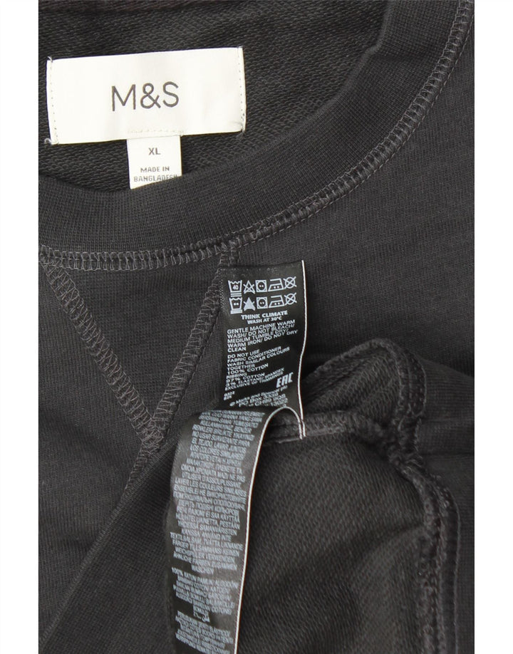 MARKS & SPENCER Mens Sweatshirt Jumper XL Black Cotton