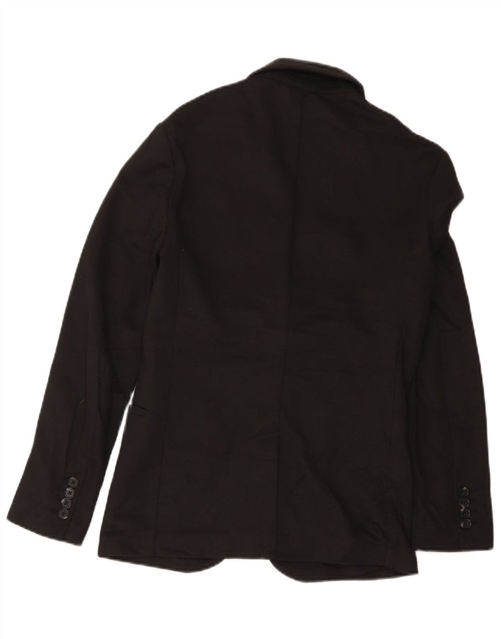 Zara Womens 2 Button Blazer Jacket UK 36 Small Black Polyester