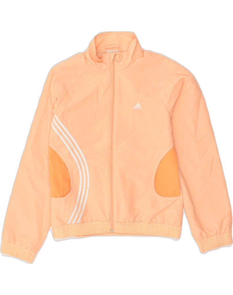 ADIDAS Girls Tracksuit Top Jacket 13-14 Years Orange Polyester | Vintage Adidas | Thrift | Second-Hand Adidas | Used Clothing | Messina Hembry 