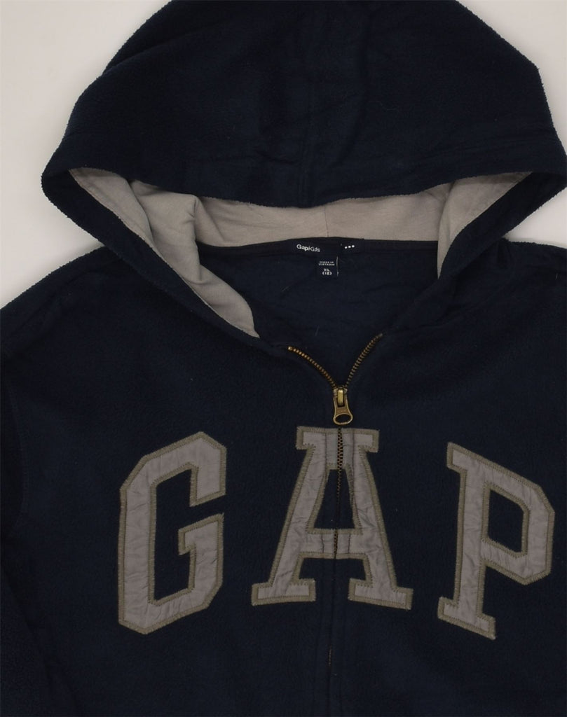 GAP Boys Fleece Zip Hoodie Sweater 11-12 Years XL Navy Blue Polyester | Vintage Gap | Thrift | Second-Hand Gap | Used Clothing | Messina Hembry 