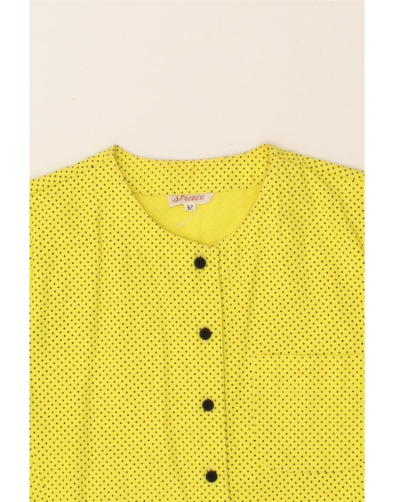 VINTAGE Womens Short Sleeve Shirt Blouse IT 42 Medium Yellow Polka Dot | Vintage Vintage | Thrift | Second-Hand Vintage | Used Clothing | Messina Hembry 