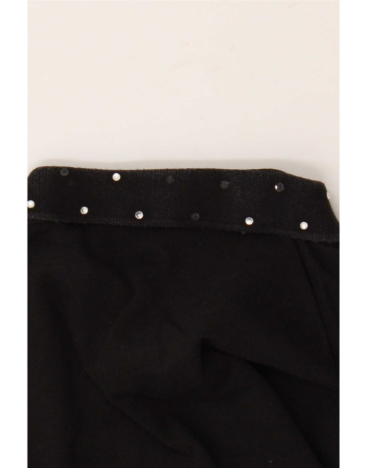 Sun68 Womens Polo Shirt UK 14 Large Black Cotton