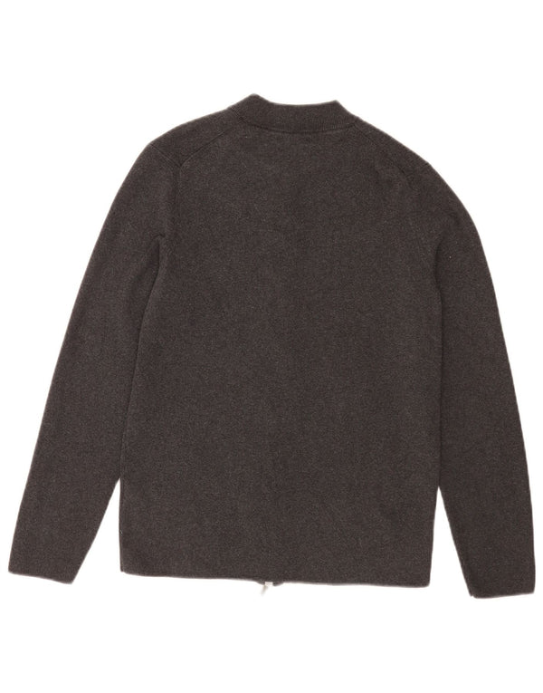 Massimo Dutti Mens Cardigan Sweater Medium Grey Cotton
