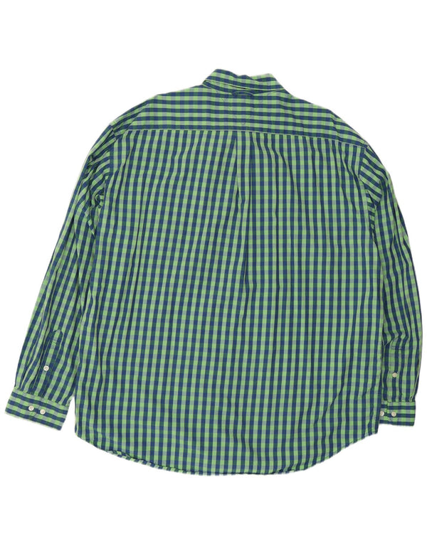 Tommy Hilfiger Mens Shirt 2XL Green Gingham Cotton