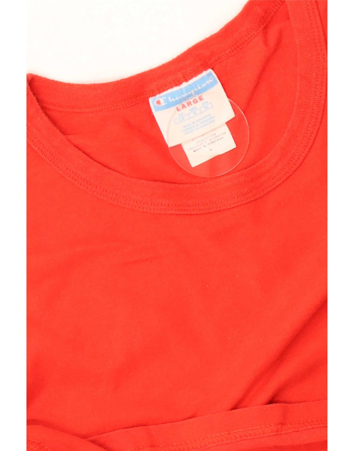 Champion Mens T-Shirt Top Large Red Cotton