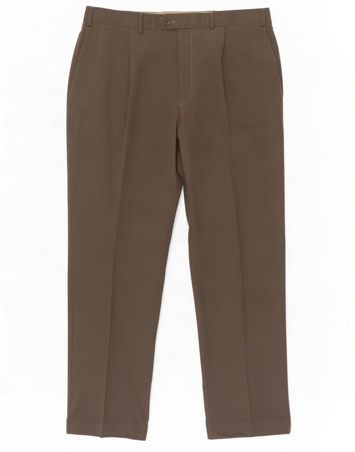 Marks & Spencer Mens Pegged Suit Trousers W38 L31 Grey Lyocell