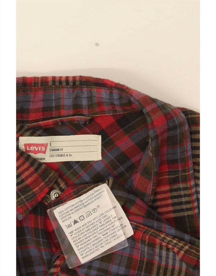 Levi's Mens Standard Fit Flannel Shirt Small Multicoloured Check Cotton