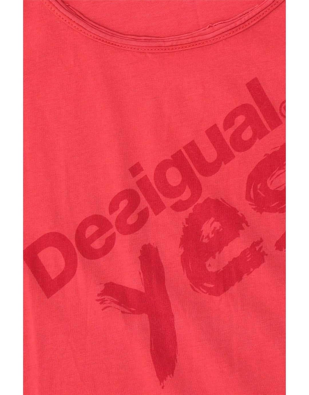 Desigual Womens Graphic T-Shirt Top UK 14 Medium Pink