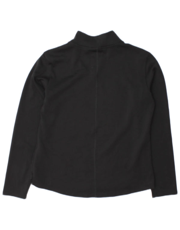 Nike Womens Therma-Fit Zip Neck Top Long Sleeve UK 14 Medium Black
