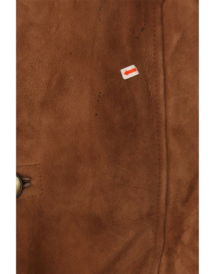 Vintage Mens Shearling Jacket IT 48 Medium Brown Shearling