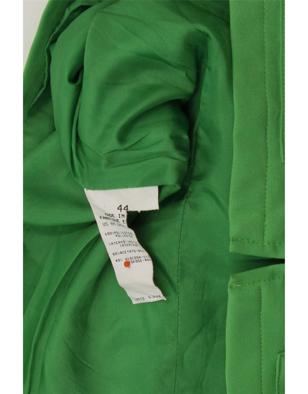 Benetton Womens Blazer Jacket IT 44 Medium Green Polyester