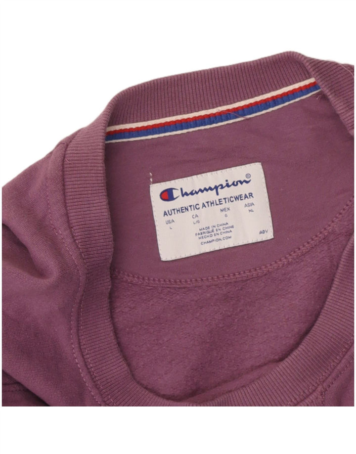 CHAMPION Womens Graphic Sweatshirt Jumper UK 16 Large Purple