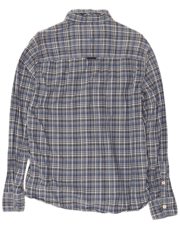 Fat Face Mens Checked Classic Fit Flannel Shirt Medium Blue Check Cotton