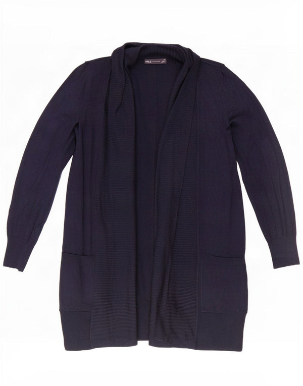 Marks & Spencer Womens Longline Open Cardigan Sweater UK 6 XS Navy Blue