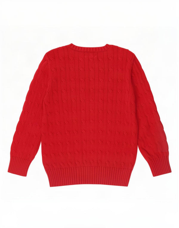 Polo Ralph Lauren Boys Boat Neck Jumper Sweater 6-7 Years Red Cotton
