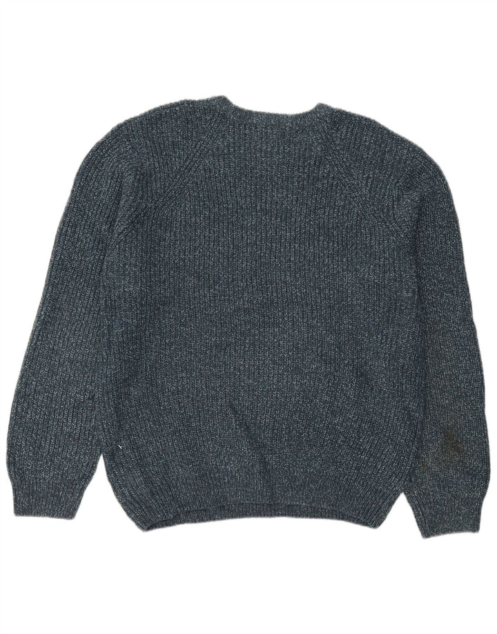 Marks & Spencer Mens Crew Neck Jumper Sweater 2XL Blue Flecked Acrylic