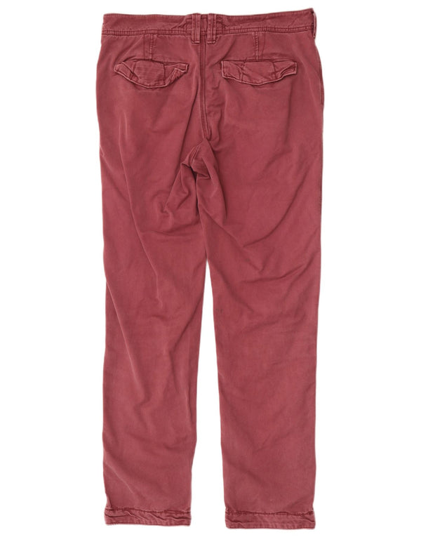 Fat Face Mens Slim Chino Trousers W32 L30 Burgundy Cotton