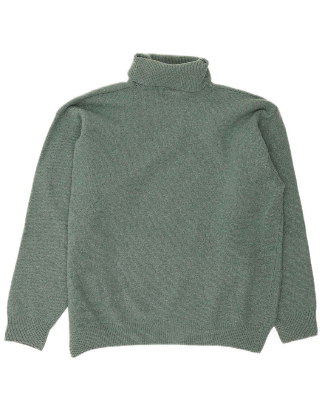 Trussardi Mens Roll Neck Jumper Sweater Medium Green Wool