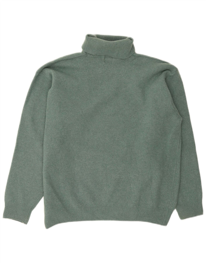 Trussardi Mens Roll Neck Jumper Sweater Medium Green Wool