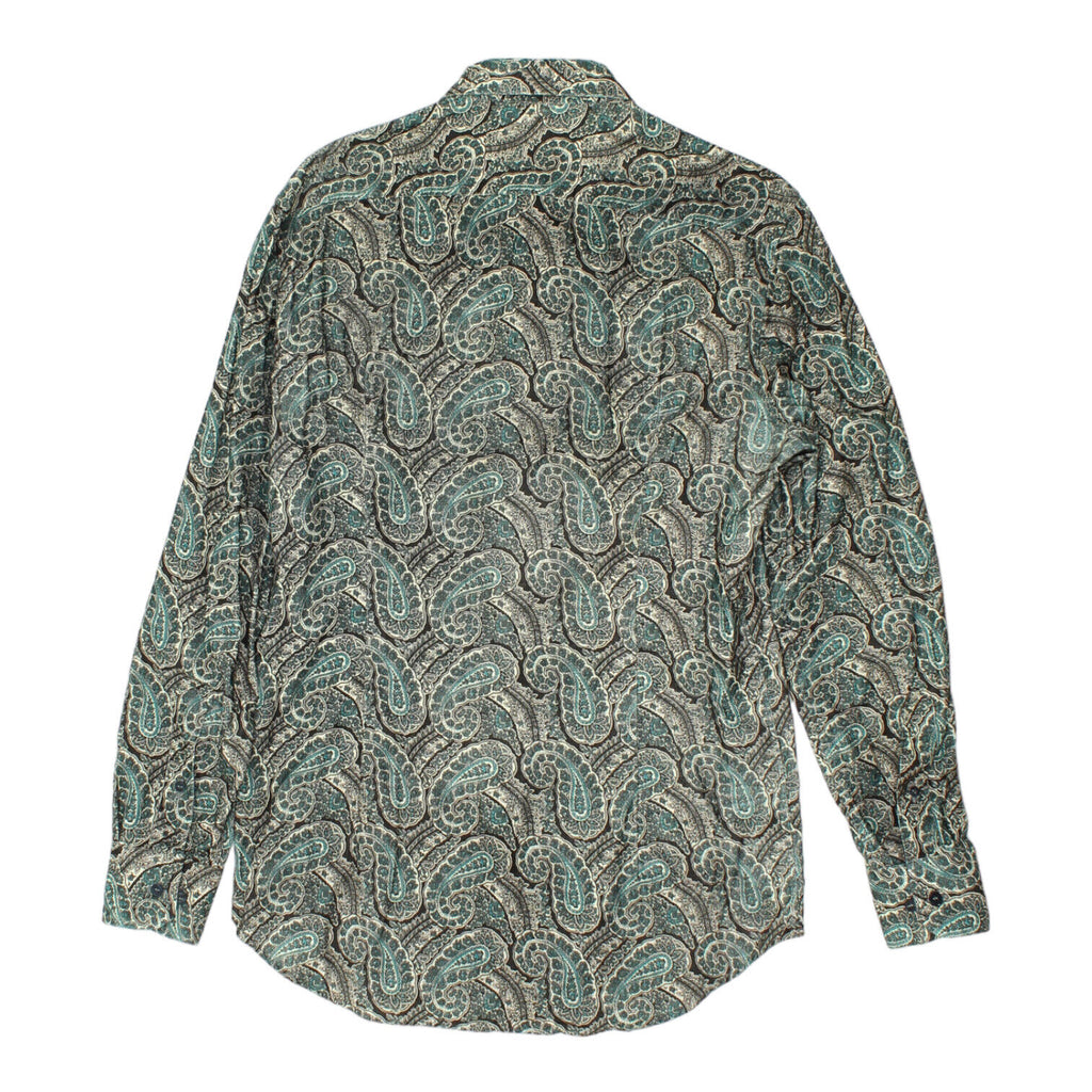 Etro Mens Funky Paisley Teal Shirt | Vintage High End Luxury Designer VTG | Vintage Messina Hembry | Thrift | Second-Hand Messina Hembry | Used Clothing | Messina Hembry 