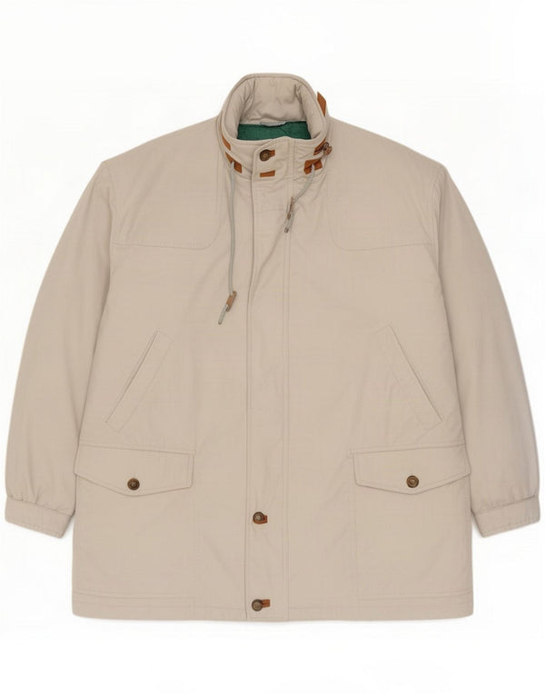 Wampum Mens Hooded Utility Jacket UK 40 Large Grey Viscose
