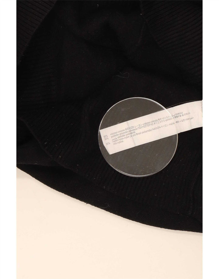 Zara Mens Crew Neck Jumper Sweater Large Black Viscose