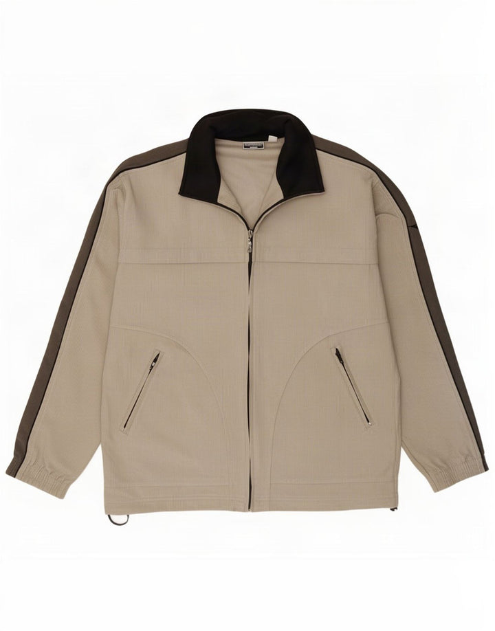 Diadora Mens Tracksuit Top Jacket UK 40 Medium Beige Colourblock Polyester