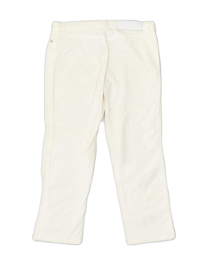 MOSCHINO Womens Straight Casual Trousers W28 L27 White Cotton Classic | Vintage | Thrift | Second-Hand | Used Clothing | Messina Hembry 