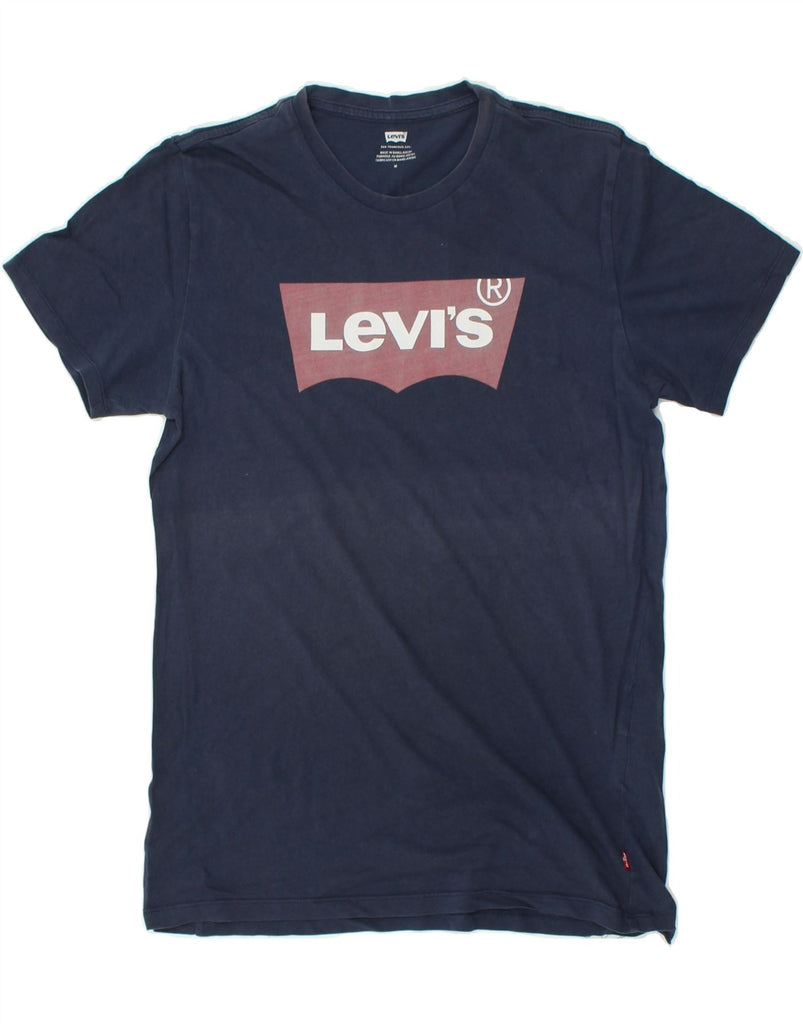 LEVI'S Mens Graphic T-Shirt Top Medium Navy Blue Cotton | Vintage Levi's | Thrift | Second-Hand Levi's | Used Clothing | Messina Hembry 