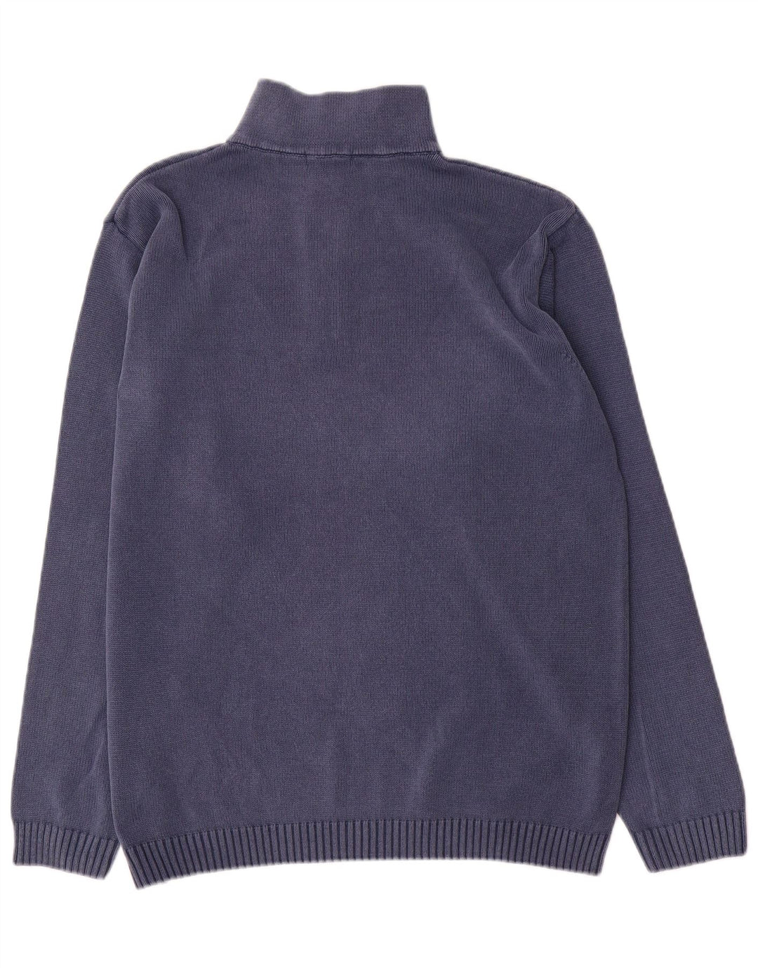 Gant Mens Zip Neck Jumper Sweater XL Navy Blue Cotton
