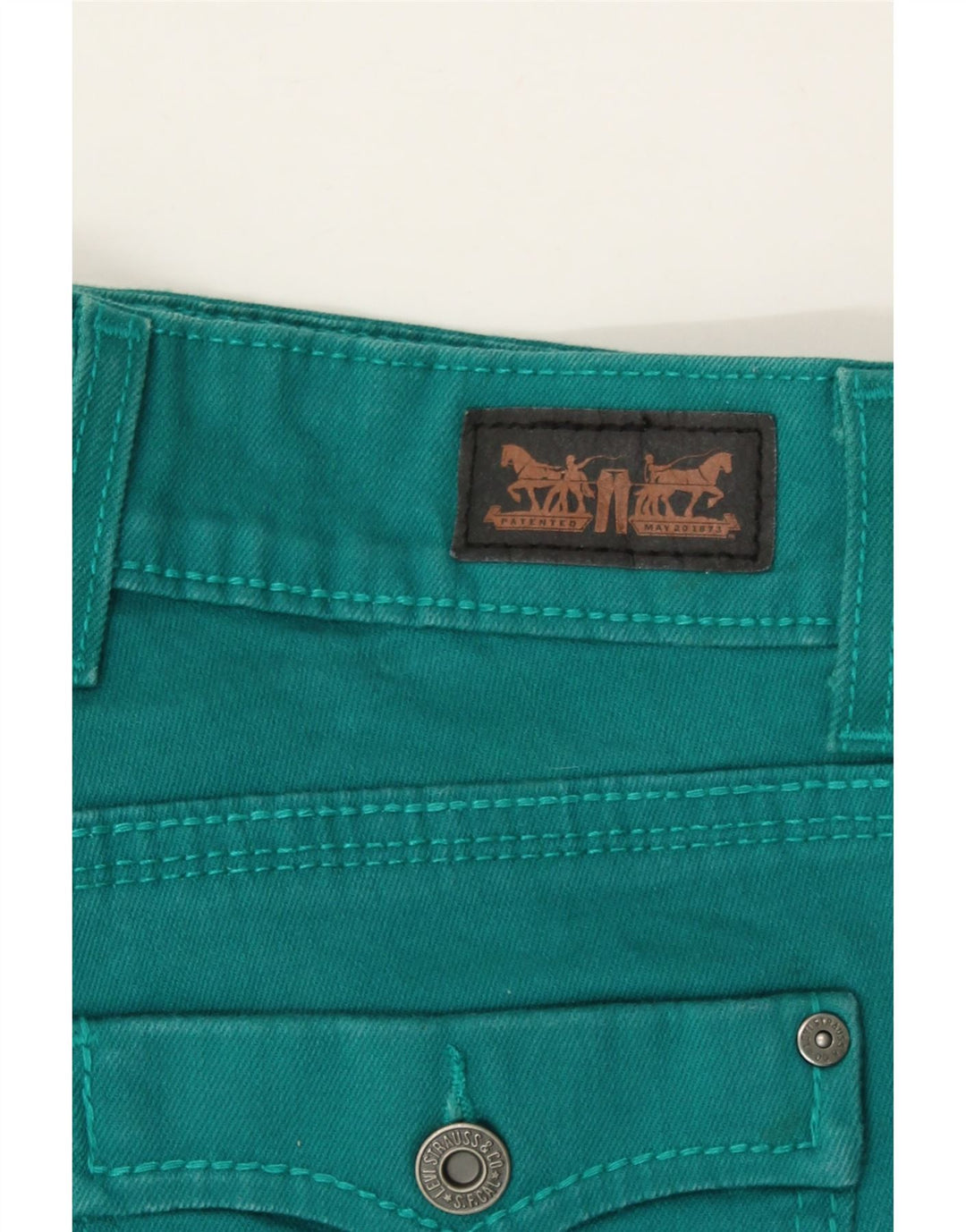 LEVI'S Womens Capri Jeans US 10 Large W30 L18 Turquoise Cotton Vintage Levi's and Second-Hand Levi's from Messina Hembry 