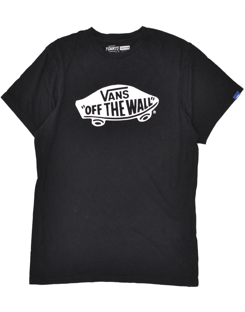 VANS Mens Custom Fit Graphic T-Shirt Top Medium Black Cotton | Vintage Vans | Thrift | Second-Hand Vans | Used Clothing | Messina Hembry 