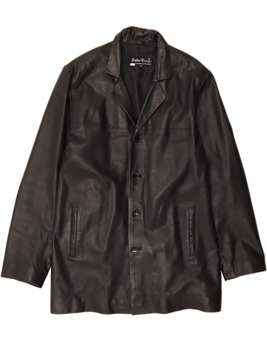 VINTAGE Mens Leather Jacket UK 42 XL Black Leather Vintage Vintage and Second-Hand Vintage from Messina Hembry 