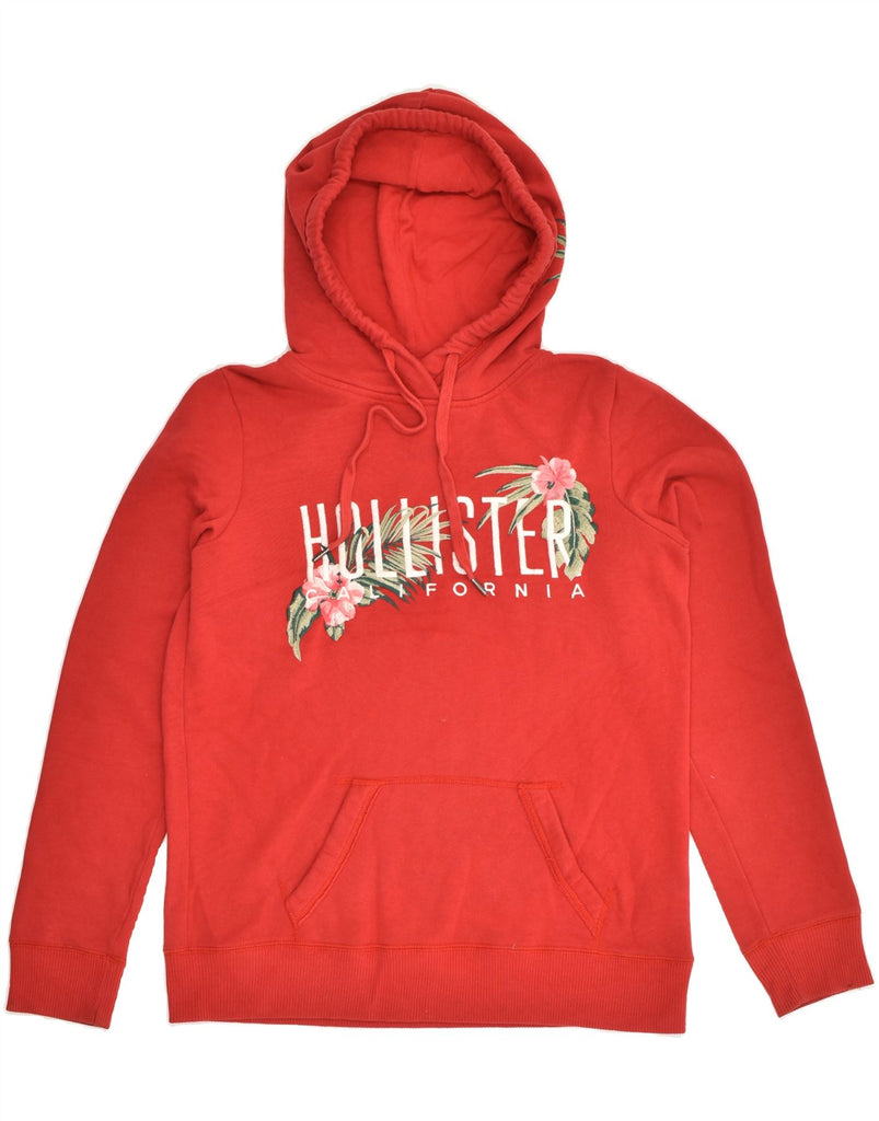 HOLLISTER Womens Graphic Hoodie Jumper UK 10 Small Red Cotton | Vintage Hollister | Thrift | Second-Hand Hollister | Used Clothing | Messina Hembry 